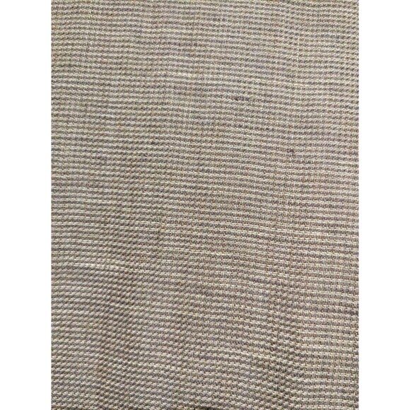 Flax Designs Shirt Womens Large Brown Tan Green Woven Linen Button Up Tunic S/M - Picture 6 of 8